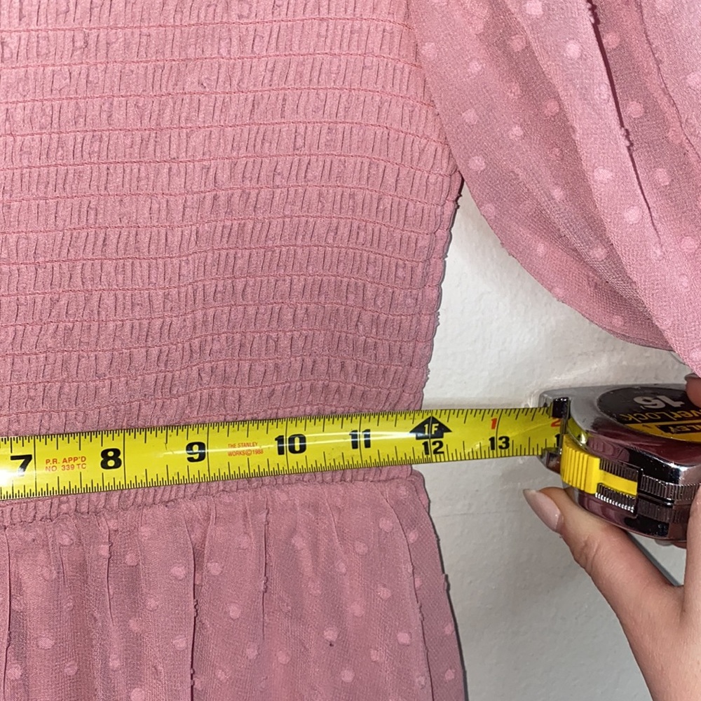 🎱Adorable pink polka dot puffy sleeves dress! - Picture 6 of 7